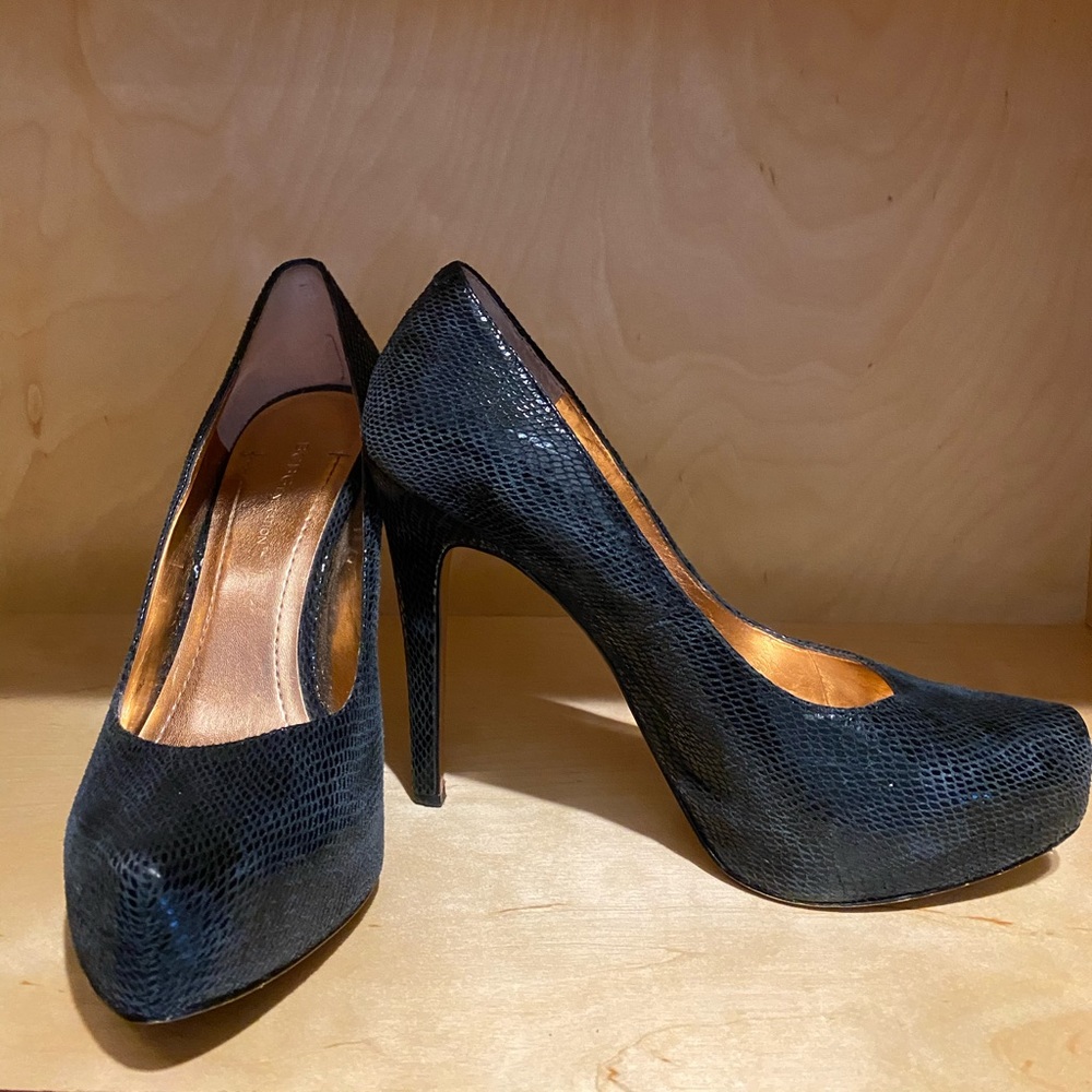 BCBGeneration python laser cut platform heels